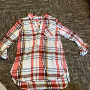 Womens 1/4 Button down flannel